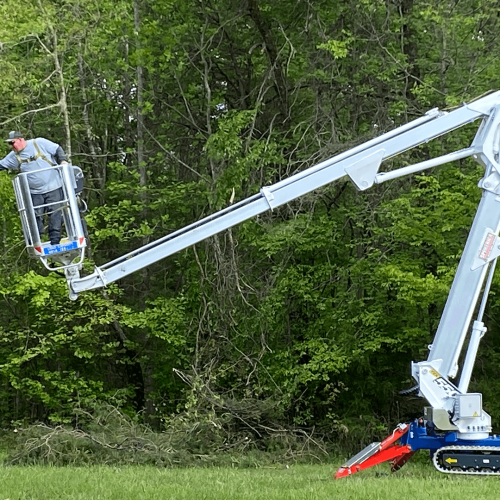 Palazzani North America Spider Lifts Aerial Platform for Sales Spider Lift Cutting down a tree